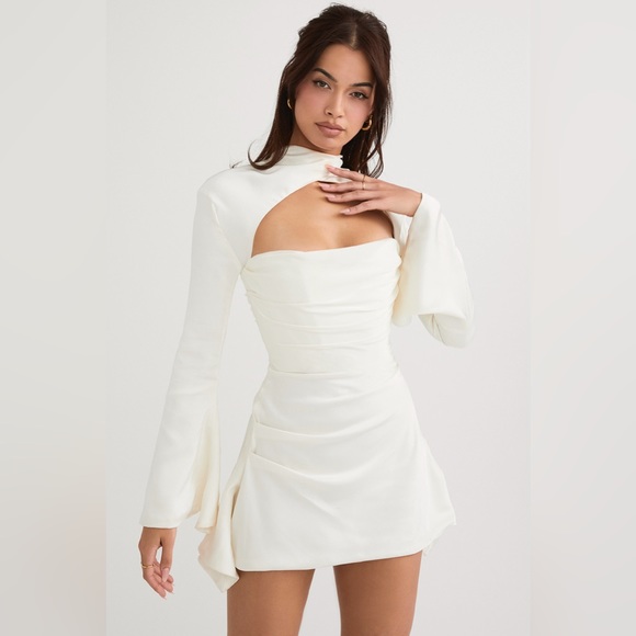 House of CB Toira Dress in Ivory - Picture 2 of 5